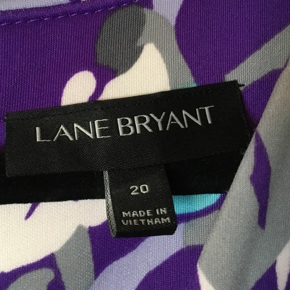 Lane Bryant Sleeveless Fit & Flare Purple & Gray Dress - 20 - Picture 6 of 8
